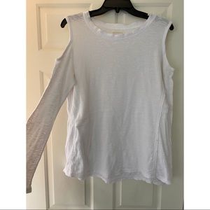 SOL ANGELES White Open Shoulder Top